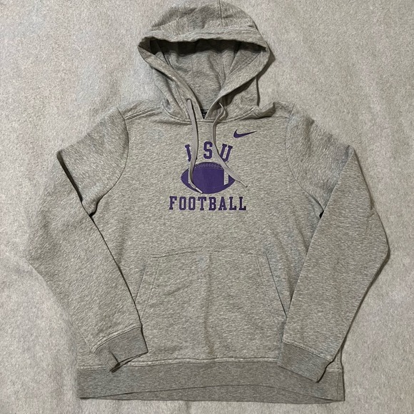 Nike Tops - Nike Hoodie Women's Large Gray Pullover Futura LSU Tigers Football Swoosh Logo